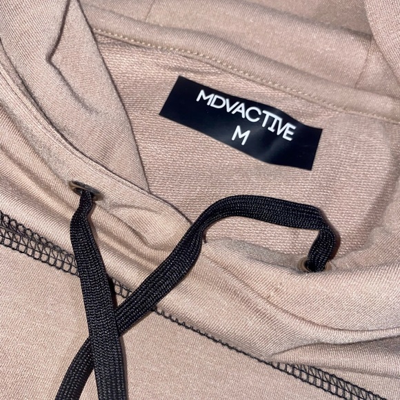 LIKE NEW MANIERE DE VOIR Co-ord Set Mesh beige black Leggings & Cropped Hoodie - Picture 6 of 11